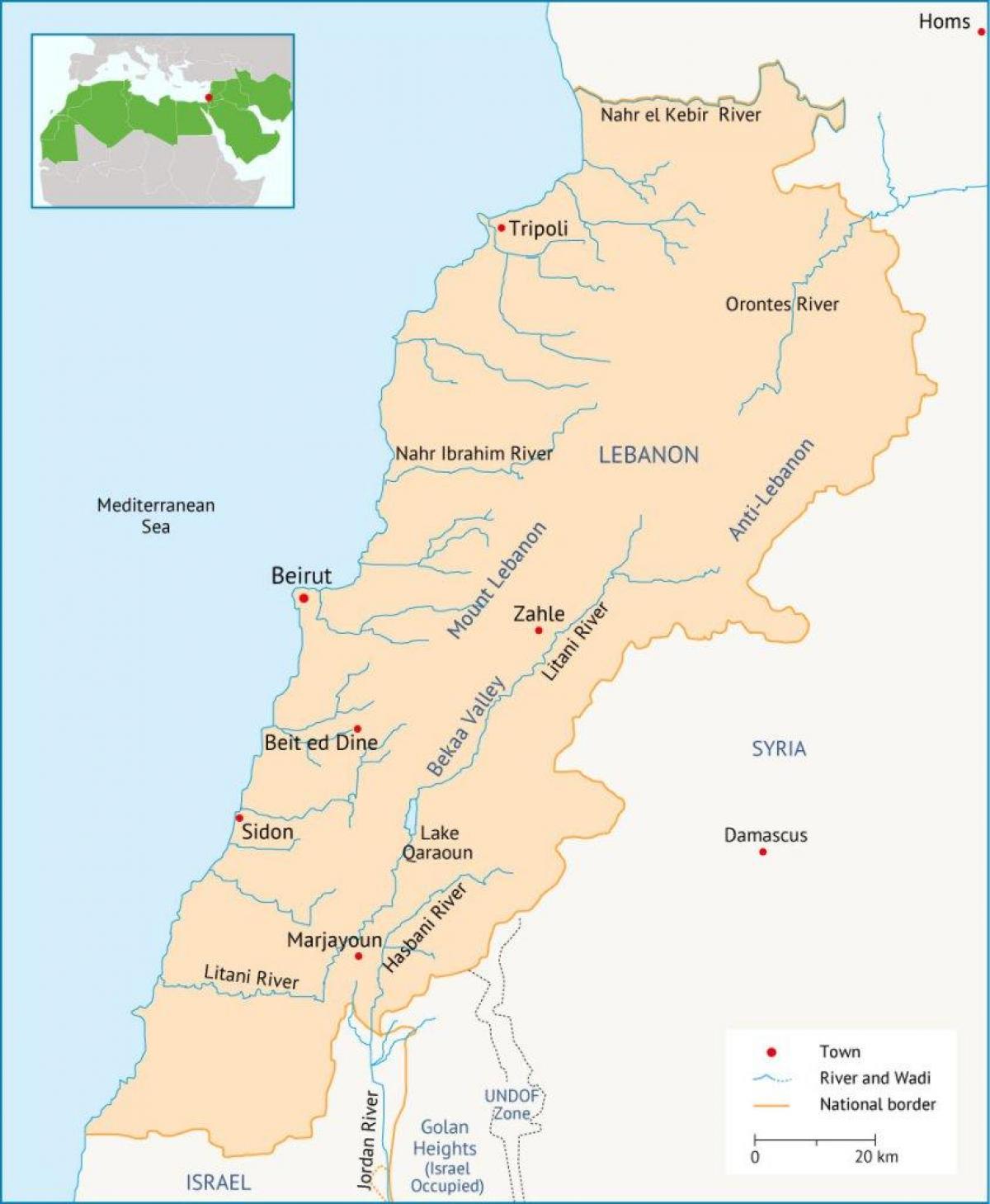 Lebanon mito ramani