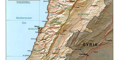 Ramani ya Lebanon topographic